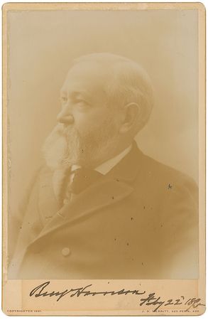 Lot #52 Benjamin Harrison Signed Photograph - Image 1