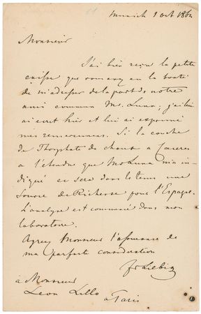 Lot #395 Justus von Liebig Handwritten Letter Signed - Image 2