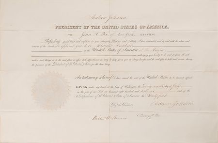 Lot #31 Andrew Johnson: Scarce declined presidential appointment to the Hague - Image 2