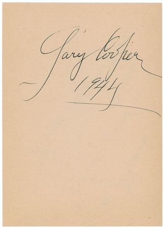 Lot #900 Gary Cooper Signature - Image 1