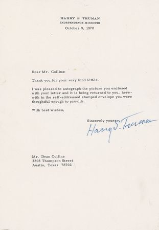 Lot #144 Harry S. Truman Typed Letters Signed - Image 2