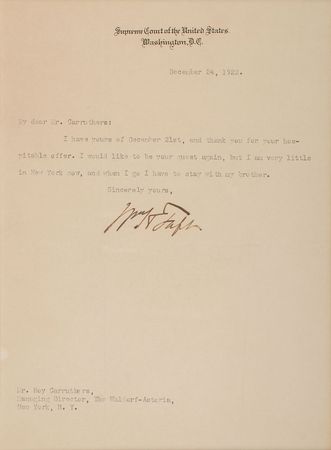 Lot #124 William H. Taft Typed Letter Signed - Image 1