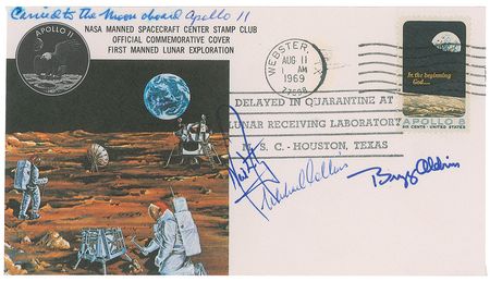 Lot #544 Apollo 11: Flown crew-signed cover from the CMP?s collection - Image 1