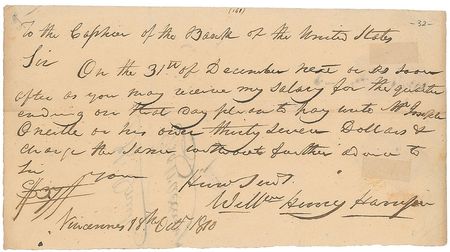Lot #17 William Henry Harrison: One month after