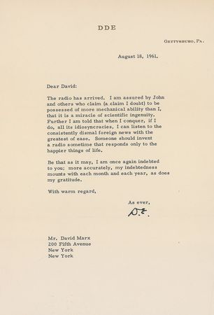 Lot #147 Dwight D. Eisenhower Typed Letter Signed - Image 1