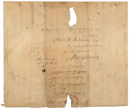 Lot #188 Alexander Hamilton: Remarkable 1789 Treasury letter “for the purpose of building Light Houses” - Image 2