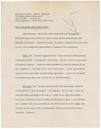 Lot #94 John F. Kennedy: 