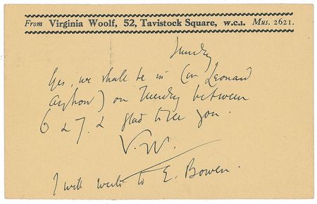 Lot #709 Virginia Woolf: Choice note to The Monologue?s editor - Image 1