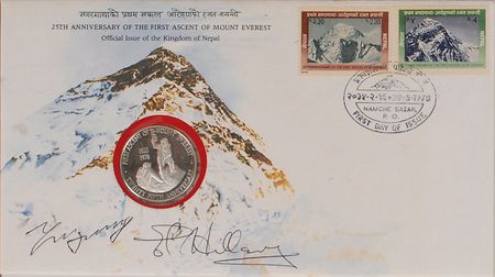 Lot #346 Edmund Hillary and Tenzing Norgay First Day Cover - Image 1