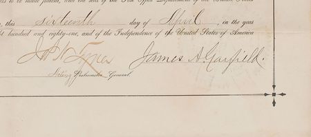 Lot #42 James A. Garfield: Scarce, crisply signed presidential appointment as Garfield fights corruption - Image 2