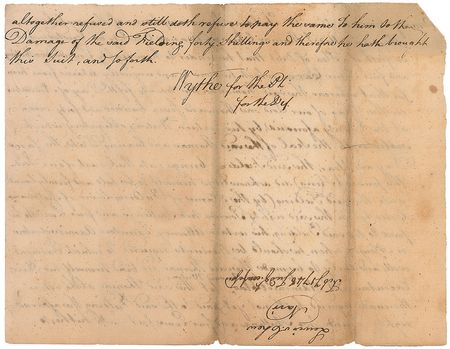 Lot #187 George Wythe Signed Document - Image 2