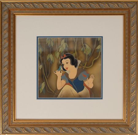 Lot #1023 Snow White and Bluebird production cels from Snow White and the Seven Dwarfs: Beautiful original Snow White production cels - Image 1
