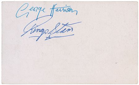 Lot #790 Beatles: Harrison and Starr Promo Card - Image 1