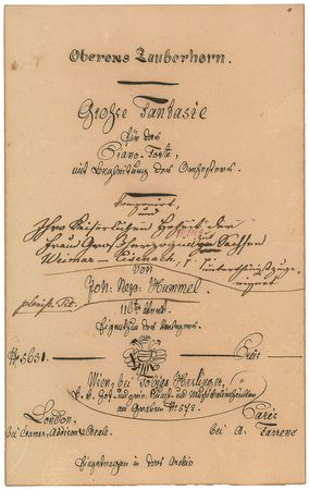 Lot #751 Johann Nepomuk Hummel Handwritten Title Pages - Image 3