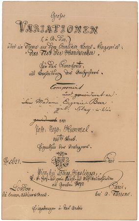 Lot #751 Johann Nepomuk Hummel Handwritten Title Pages - Image 4