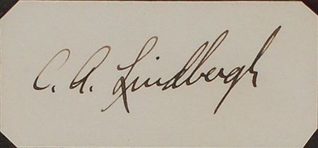 Lot #537 Charles Lindbergh Signature and Fabric - Image 2