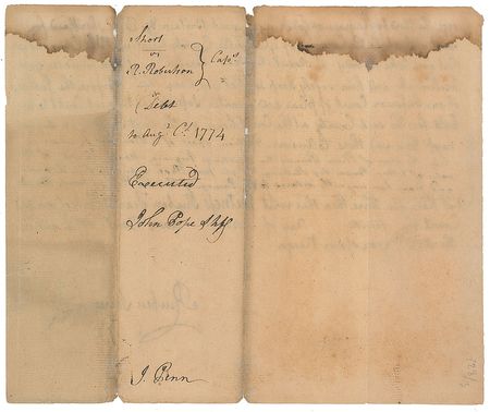 Lot #181 John Penn Signed Document - Image 1
