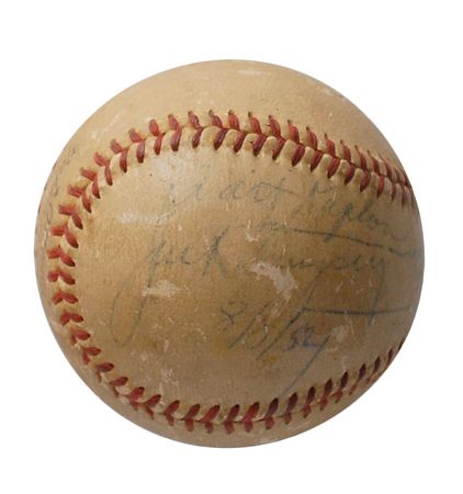 Lot #988 Jack Dempsey and Jocko Conlan Baseball - Image 1