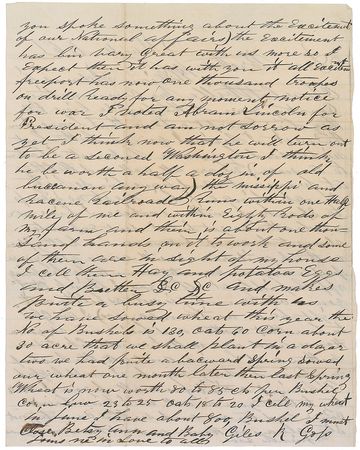 Lot #114 Abraham Lincoln Election: ?I voted Abram Lincoln for President?I think now that he will turn out to be a second Washington? - Image 1