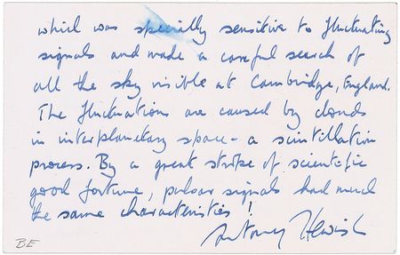 Lot #382 Antony Hewish Handwritten Letter Signed - Image 2