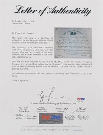 Lot #53 Benjamin Harrison Signed Document - Image 3