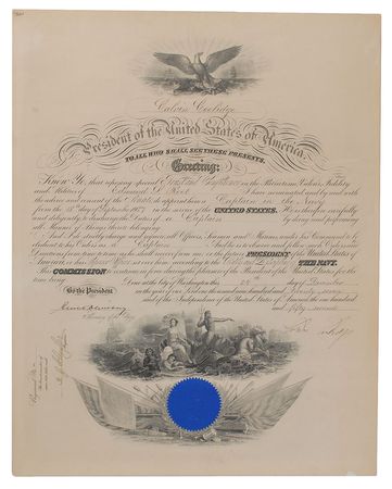 Lot #70 Calvin Coolidge Signed Document - Image 1