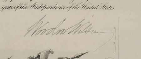 Lot #67 Woodrow Wilson Signed Document - Image 2