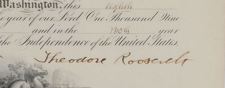 Lot #59 Theodore Roosevelt Signed Document - Image 2