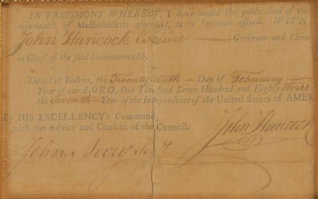 Lot #183 John Hancock Partial Signed Document - Image 2