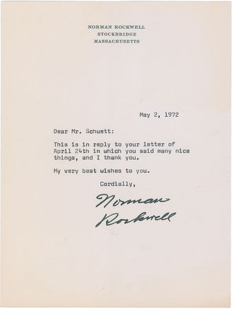 Lot #651 Norman Rockwell Signed Photograph and Typed Letter Signed - Image 2