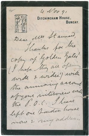 Lot #721 H. Rider Haggard Handwritten Letter Signed - Image 1
