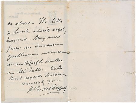 Lot #721 H. Rider Haggard Handwritten Letter Signed - Image 2