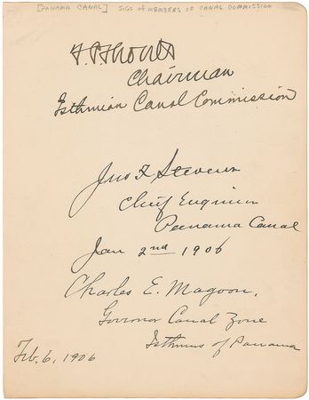 Lot #412 Panama Canal Commission Signatures - Image 1