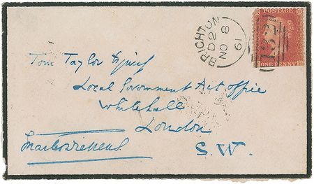 Lot #672. Charles Dickens Address Panel