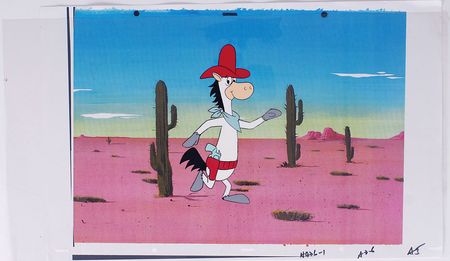 Lot #1168 Quick Draw McGraw production cel and matching drawing from Yogi Bear and the Magical Flight of the Spruce Goose Production Cel and Matching Drawing - Image 1