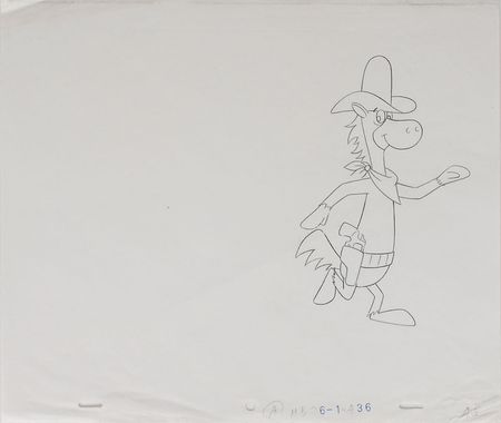 Lot #1168 Quick Draw McGraw production cel and matching drawing from Yogi Bear and the Magical Flight of the Spruce Goose Production Cel and Matching Drawing - Image 2