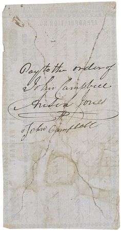 Lot #235 Anson Jones Signed Document - Image 1