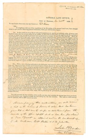 Lot #217 John P. Borden: Early 1838 landowner records - Image 1