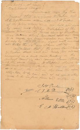 Lot #244 James W. Parker Signed Document - Image 1