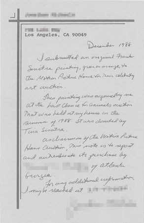 Lot #816 Frank Sinatra: Stunning original Sinatra painting from his daughter?s collection - Image 3
