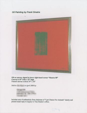 Lot #816 Frank Sinatra: Stunning original Sinatra painting from his daughter?s collection - Image 6