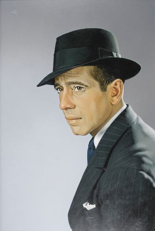 Lot #2533 Humphrey Bogart Original Painting - Image 2