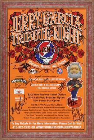 Lot #2142 Jerry Garcia Tribute Poster and Bobblehead - Image 1