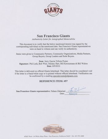 Lot #2142 Jerry Garcia Tribute Poster and Bobblehead - Image 3