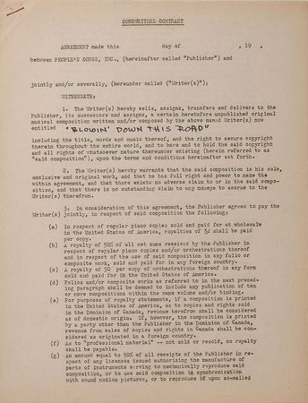 Lot #2179 Woody Guthrie Signed Document - Image 1