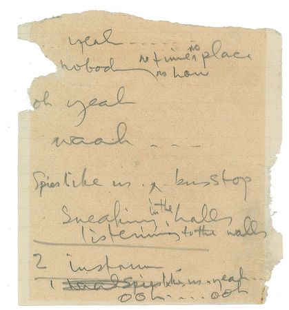 Lot #2023 Paul McCartney Handwritten Notes