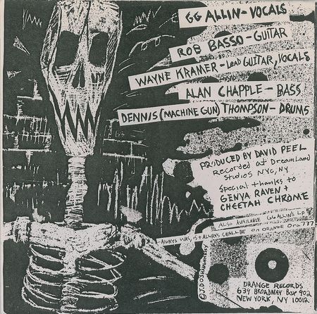 Lot #2430 GG Allin Signed 45 RPM - Image 2