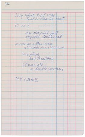 Lot #2122 Jim Morrison Handwritten Poem - Image 1