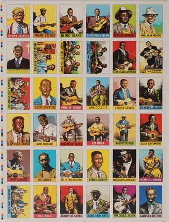 Lot #2198 Robert Crumb Oversized Jazz Trading Card Sheets - Image 3