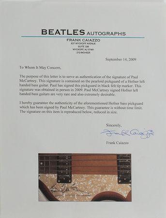 Lot #2027 Paul McCartney Signed Hofner Bass Guitar - Image 2